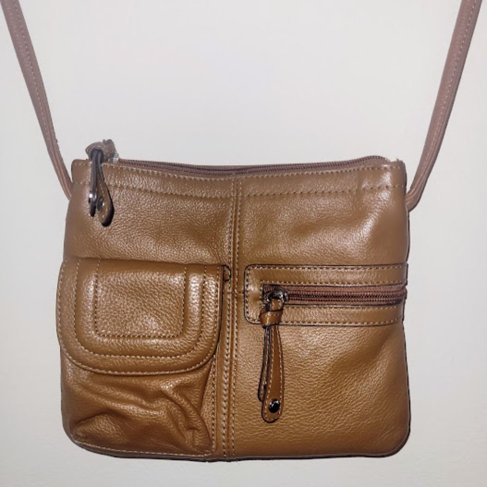 Tignanello leather tan crossbody bag